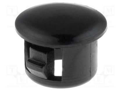 Stopper; polyamide; Wall thick: 1.6mm; Øhole: 6.4mm; H: 5.6mm; black FIX&FASTEN FIX-M06