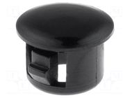 Stopper; H: 5.6mm; Wall thick: 1.6mm; black; polyamide; UL94V-2 FIX&FASTEN