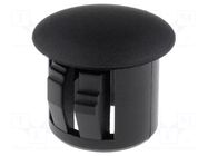 Stopper; H: 10.1mm; Flange dia: 11.9mm; Wall thick: 3.3mm; black FIX&FASTEN