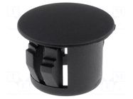 Stopper; H: 10.1mm; Flange dia: 14mm; Wall thick: 3.3mm; black FIX&FASTEN