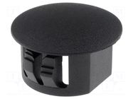 Stopper; H: 10.6mm; Flange dia: 18.6mm; black; polyamide; UL94V-2 FIX&FASTEN