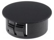 Stopper; H: 11mm; Flange dia: 25.4mm; Wall thick: 3.3mm; black FIX&FASTEN