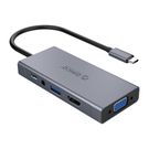 Adapter Hub Orico 5-in-1, HDMI 4K + USB 3.0 + VGA + AUX + USB-C PD 60W, Orico