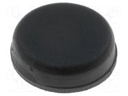 Self-adhesive foot; black; rubber; A: 13mm; B: 12.2mm; C: 4.5mm 