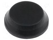 Self-adhesive foot; black; rubber; A: 12mm; B: 9.5mm; C: 4mm FIX&FASTEN