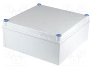 Enclosure: multipurpose; X: 400mm; Y: 400mm; Z: 170mm; QUICK; grey FIBOX