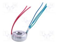 Transformer: toroidal; 35VA; 230VAC; 12V; 12V; 1.45A; 1.45A; Ø: 75mm INDEL