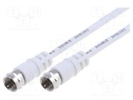 Cable; 2.5m; F plug,both sides; white Goobay