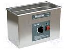 Ultrasonic washer; 210x120x70mm; 40kHz; 50÷55°C; 230VAC; Plug: EU ULTRON
