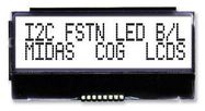 LCD, COG 16X2, I2C, FSTN BLK ON WHITE