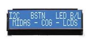 LCD, COG 20X2, I2C BSTN WHITE ON BLUE