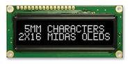 OLED, 16X2, WHITE, W/T, 4 FONT SETS