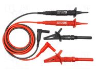 Test leads; probe tip x2,angular banana plug 4mm x2; 10A; 1.5m CLIFF