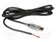 Module: cable integrated; RS232,USB; lead; 5m; USB A FTDI