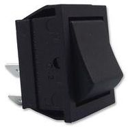 ROCKER SWITCH, DPST, BLACK, I/O