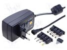 Power supply: switched-mode; mains,universal,plug; 3VDC,; 1.5A Goobay