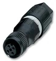 RECEPTACLE, M12, PLUSCON, A CODE, 4 WAY
