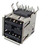 USB STACKED, 2.0 TYPE A, 2PORT, R/A
