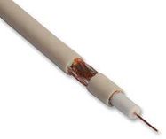 CABLE, COAXIAL, 100M, WHITE, RG6, PVC