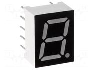 Display: LED; 7-segment; 9.9mm; 0.39"; No.char: 1; green; 5mcd; anode OPTO Plus LED