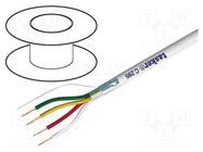 Wire; 4x0.22mm2; shielded,Al-PET foil; PVC FirestoP®; white; 150V TASKER