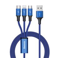 Baseus Rapid Series 3-in-1 cable USB-C For M+L+T  1.2m Blue, Baseus