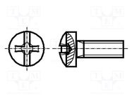 Screw; M3x14; 0.5; Head: button; Phillips,slotted; 0,6mm,PH1; steel BOSSARD