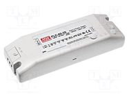 Power supply: switching; LED; 62.4W; 48VDC; 1.3A; 90÷264VAC; IP20 MEAN WELL