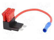 Splitter; automotive ATO; 10A; fuses x2; 1mm2; Colour: red 4CARMEDIA