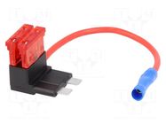 Splitter; automotive ATO; 10A; fuse x2; 1mm2; Colour: red 4CARMEDIA