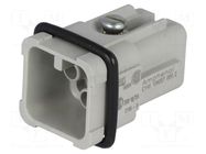 Connector: HDC; contact insert; male; 400V; PIN: 8; 7+PE; size A3 AMPHENOL