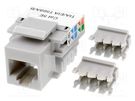 Socket; RJ45; PIN: 8; Layout: 8p8c; Keystone,for panel mounting CONNFLY