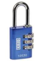 LOCK, COMBI, ALUMINIUM, 30MM, BLUE