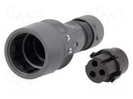 Connector: circular; plug; female; PIN: 3; 16A; 277V; w/o contacts BULGIN