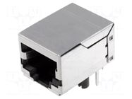 Connector: RJ45; socket; PIN: 8; Cat: 5e; shielded; 8p8c; on PCBs; THT BEL FUSE