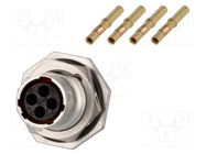 Connector: circular; socket,plug; PIN: 4; female; crimped; RT360 AMPHENOL