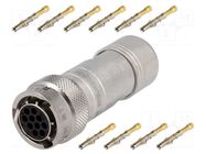 Connector: circular; plug; for cable; PIN: 10; female; crimped; IP67 AMPHENOL