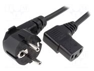 Cable; 3x1mm2; PVC; 2.5m; black; 10A; 250V; Core: Cu; Type: Uni-Schuko LIAN DUNG