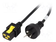 Cable; 3x1.5mm2; AS/NZS 3112 (I) plug,IEC C19 female; PVC; 2m SCHURTER