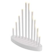 LED candlestick, white, 24.5 cm, 3x AA, indoor, warm white, timer, EMOS
