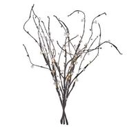 LED twig with pearls, 60 cm, 3x AA, indoor, warm white, timer, EMOS