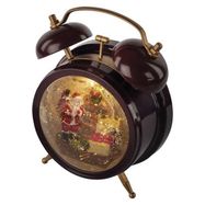 LED decoration – Christmas snow globe alarm clock, 19 cm, 3x AA, indoor, warm white, timer, EMOS