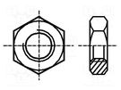 Nut; hexagonal; M8; 1; A2 stainless steel; H: 4mm; 13mm; BN 20015 BOSSARD