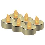 LED decoration – 6x tealight, gold, 6x CR2032, indoor, vintage, EMOS