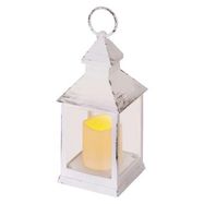 LED decoration – antique lantern, white, flashing, 3x AAA, indoor, vintage, timer, EMOS