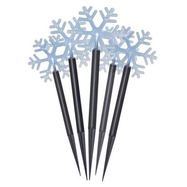 LED Christmas stake snowflakes, 35 cm, 3x AA, outdoor and indoor, cool white, timer, EMOS