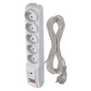 Surge Protector – 5 sockets, 5m, grey, EMOS