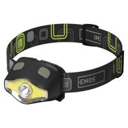 COB LED + LED Headlamp, 220 lm, 100 m, 3× AAA, EMOS