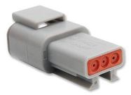 CONNECTOR HOUSING, RCPT, 3 WAY, PLASTIC