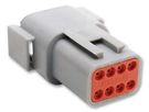 CONNECTOR HOUSING, RCPT, 8 WAY, PLASTIC